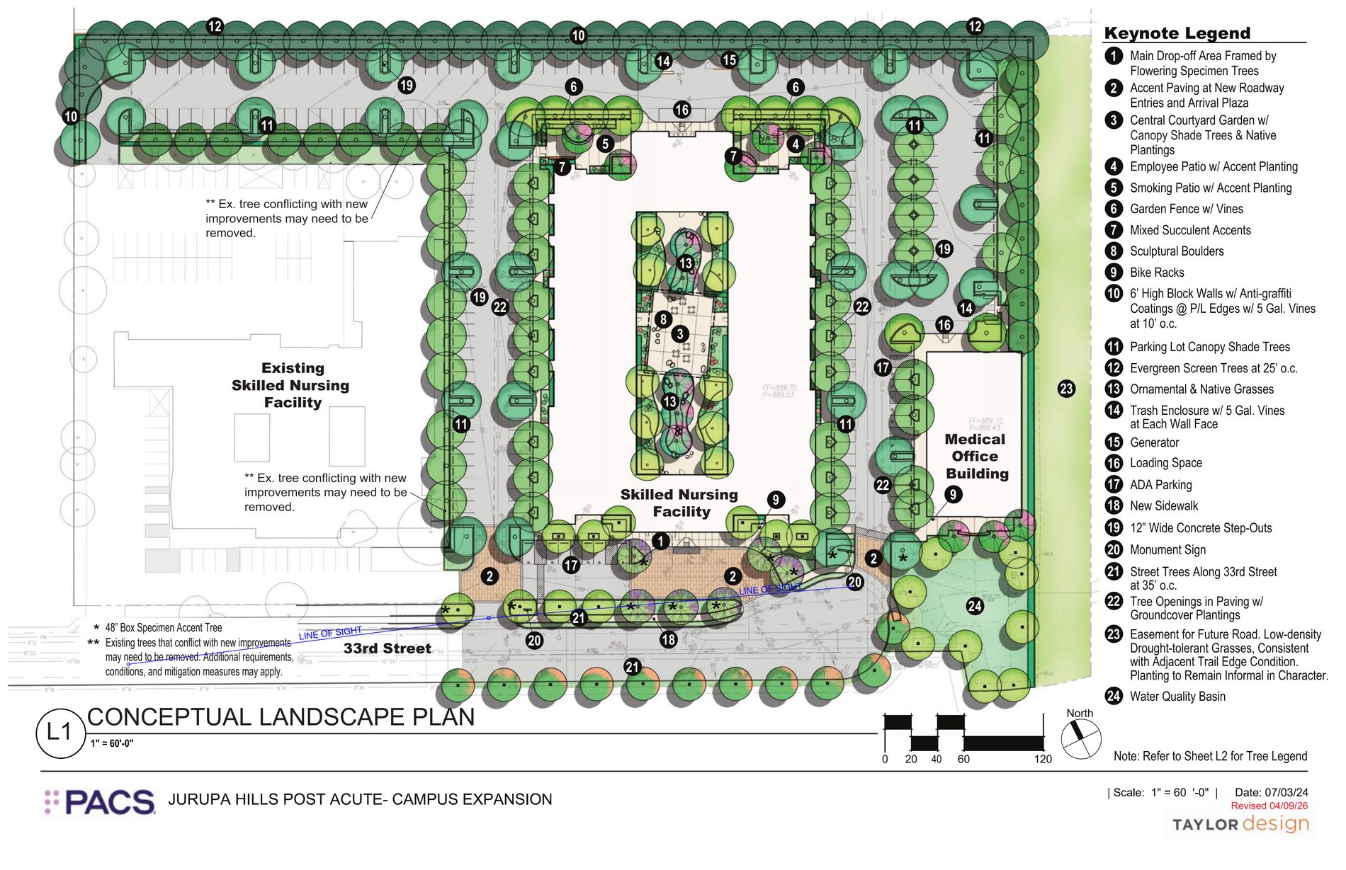 Landscape plan for the Jurupa Hills Post Acute Care Project
